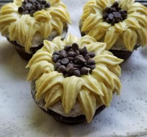 sunflower chocolate cupcakes 